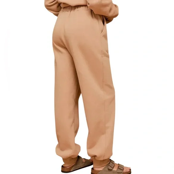 Casual Tan Joggers for Women - Picture 2 of 3
